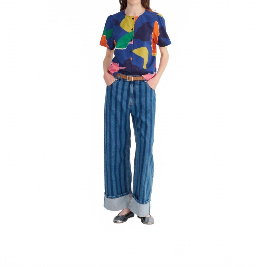 NEW BOBO CHOSES blooming color pattern cropped blouse in multicolor